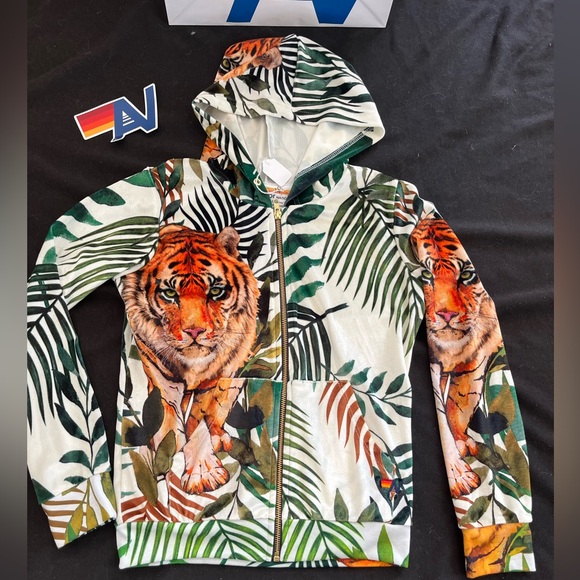- - New with Tag kids Aviator Nation Zip up Velvet TIGER hoodie Size… - Picture 2 of 5